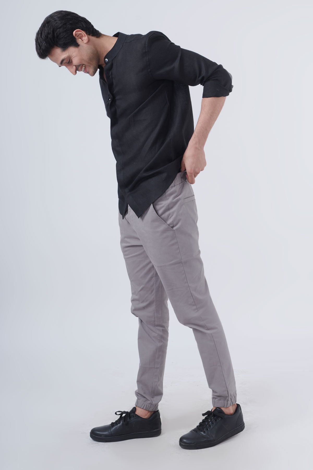 Black Night 100% Pure Linen Shirt - Regular fit