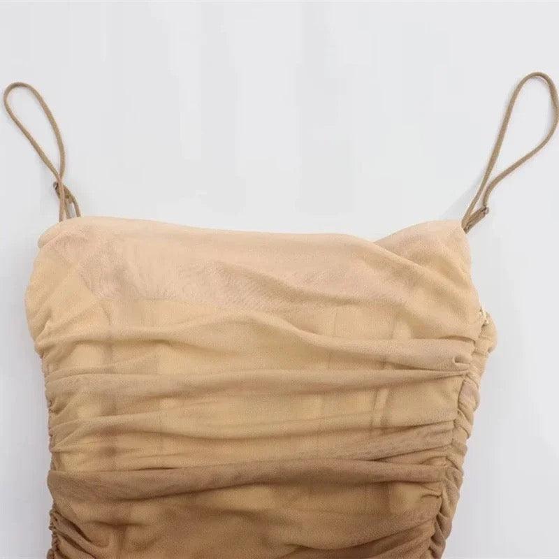 Martha Bodycon Summer Dress - Brown
