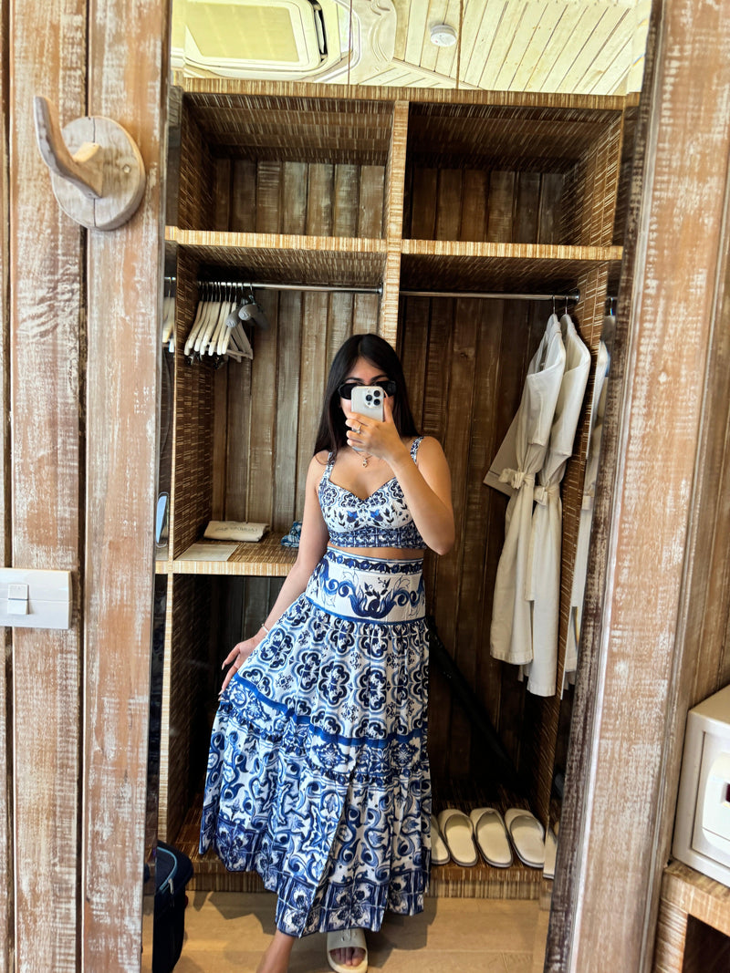 Suzie Porcelain Print Luxury Coord Set