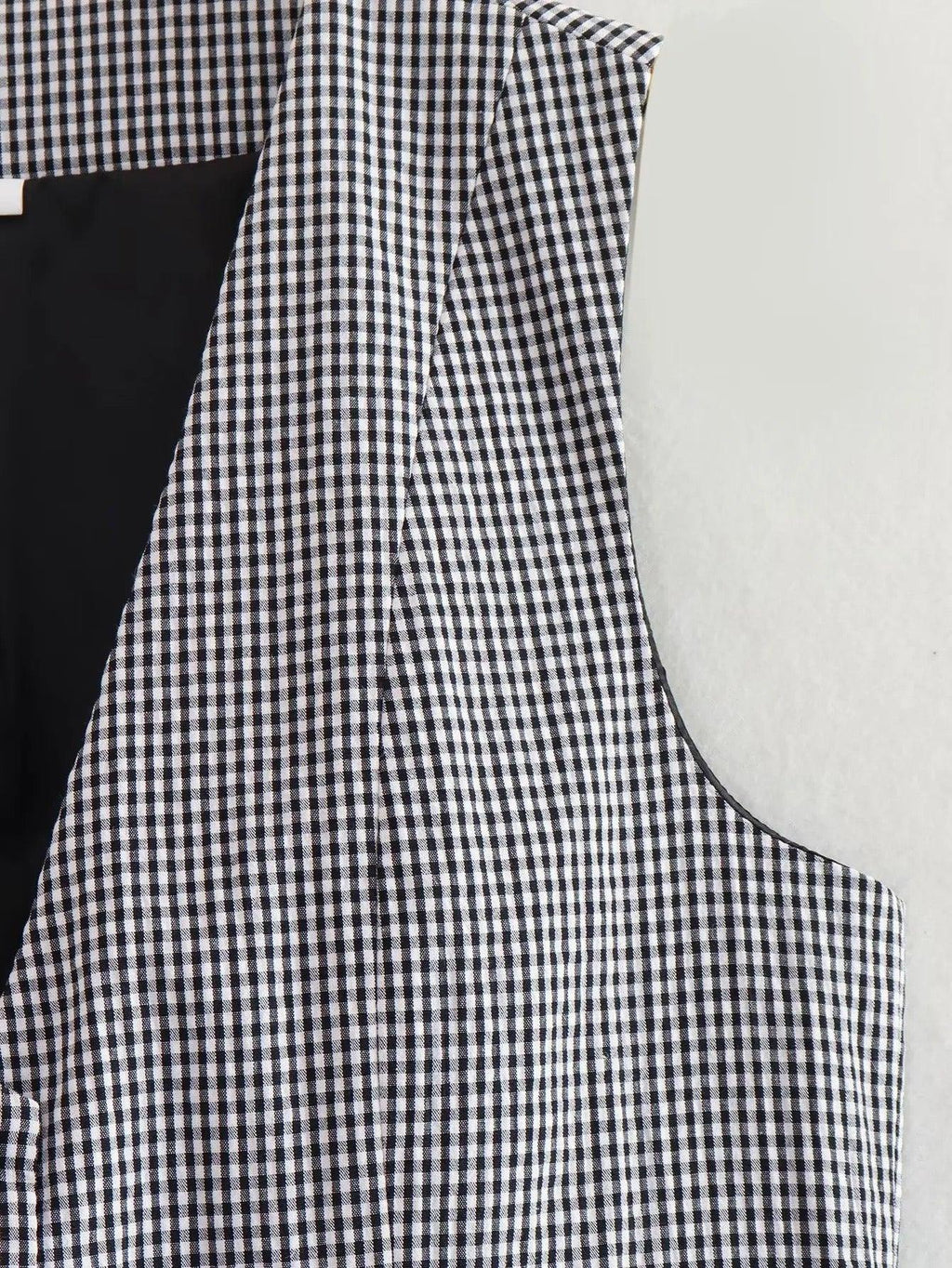 Gingham Print Statement Vest Tops