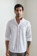 White Cotton Linen Shirt - Regular fit