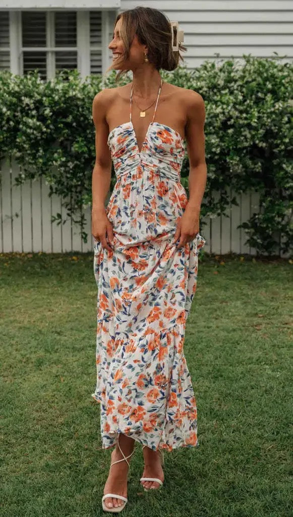 Gemmo Breezy Summer Holiday Dress - Peach