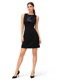 Black Embellished Sleeveless Short Dress