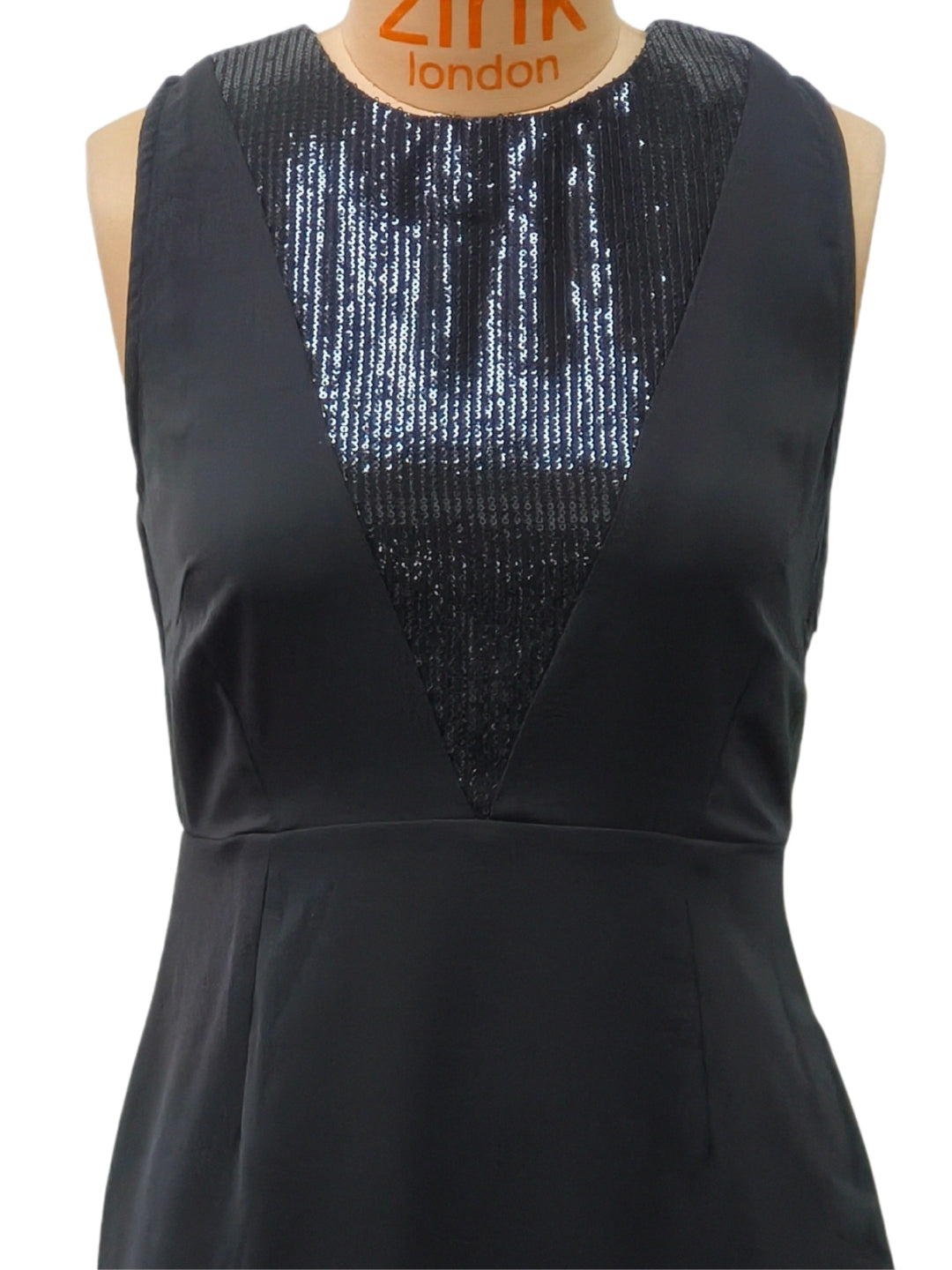 Black Embellished Sleeveless Short Dress