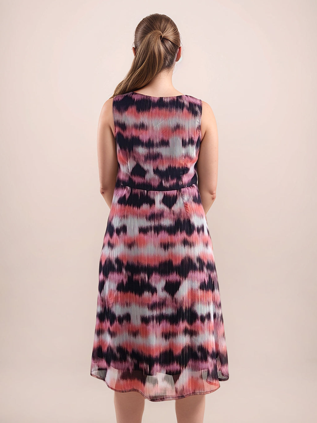 Multi Printed V-Neck Sleeveless Midi