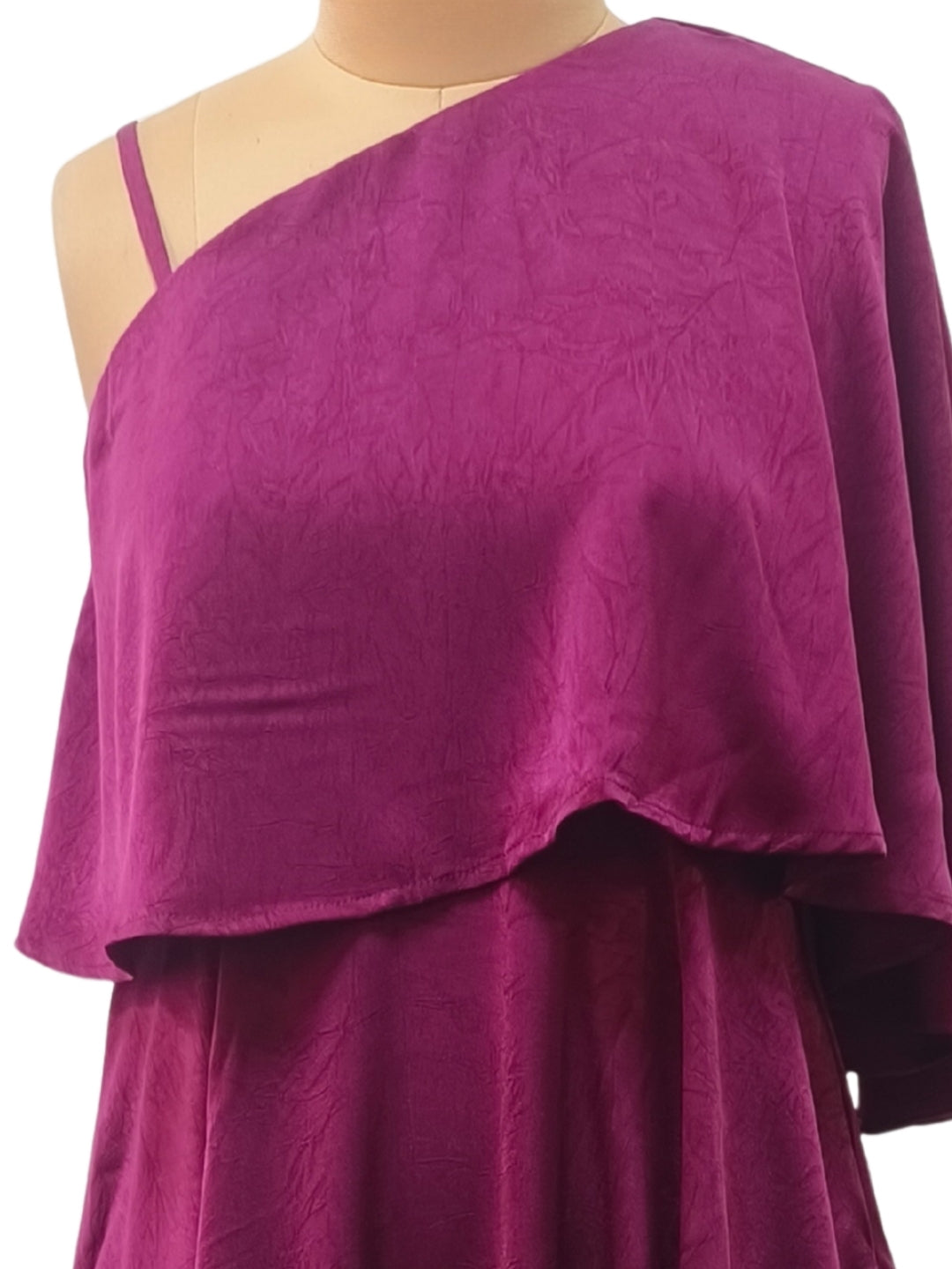 Burgundy Plain Shoulder Straps Midi Dress