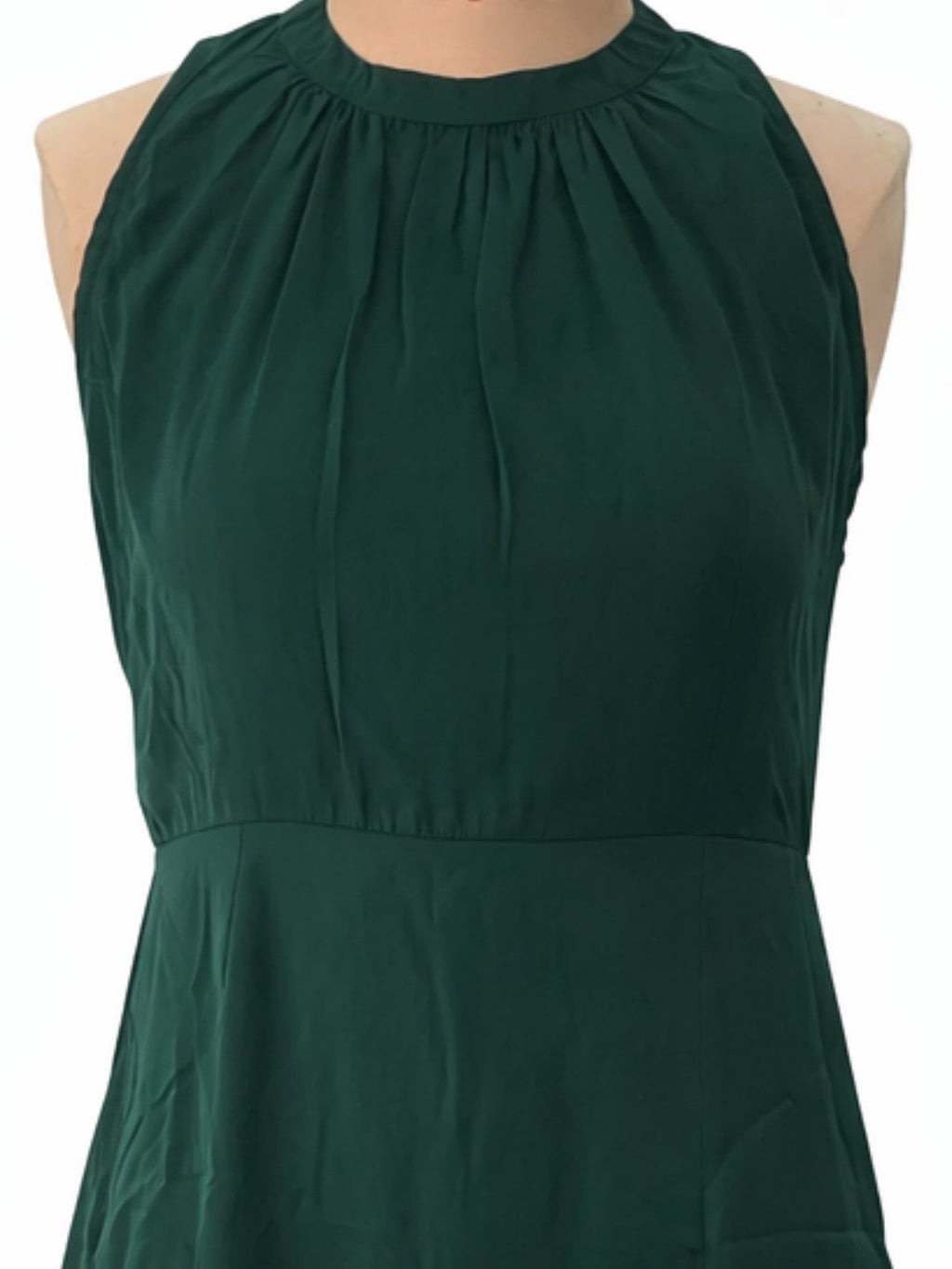 Green Plain Sleeveless Maxi Dress