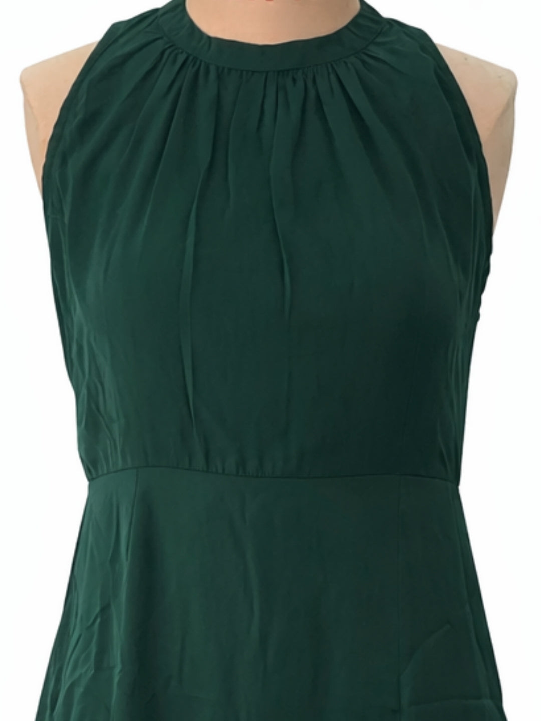 Green Plain Sleeveless Maxi Dress