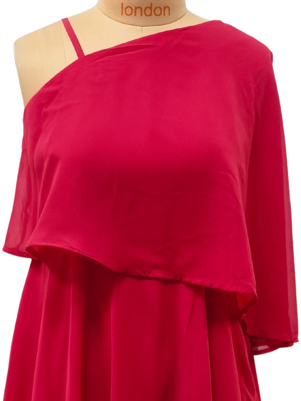 Red Plain Sleeveless Midi Dress