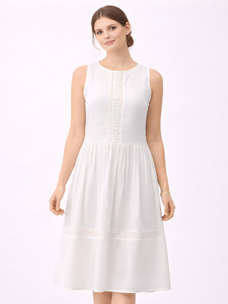 OFFWHITE Plain Sleeveless Midi Dress