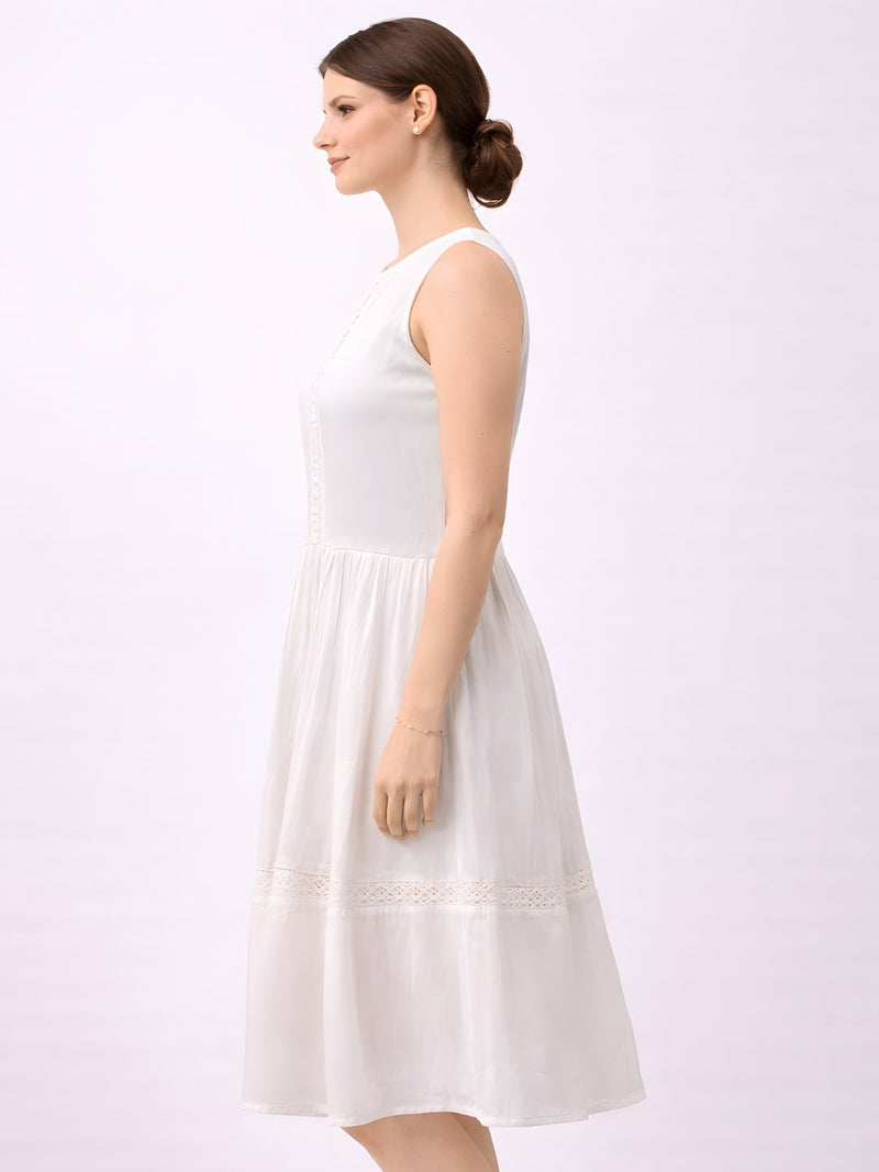 OFFWHITE Plain Sleeveless Midi Dress