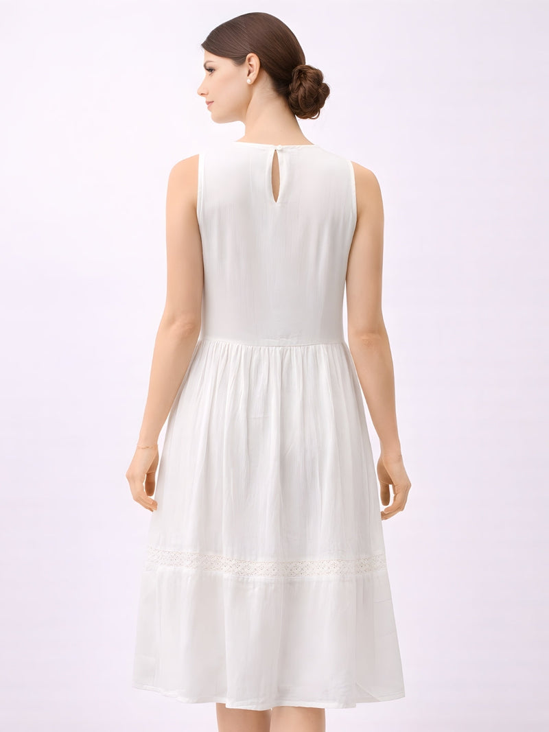 OFFWHITE Plain Sleeveless Midi Dress