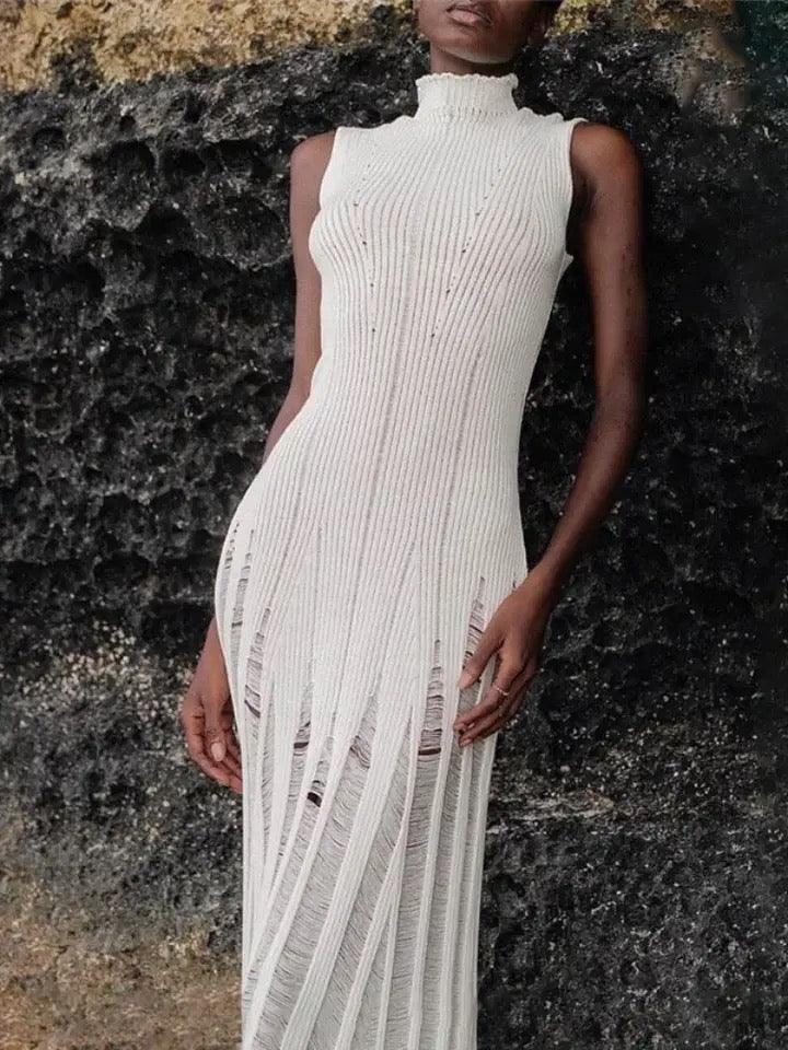 Raven Luxe Soft Knit Dress - White