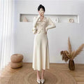 Huller Woolen Bodycon Dress - White