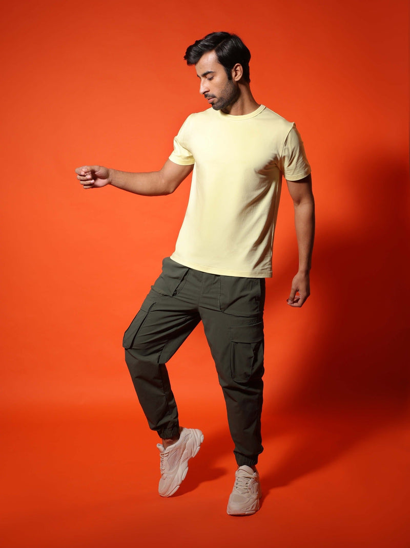 4-Way Stretch T-Shirt in Lemon Yellow