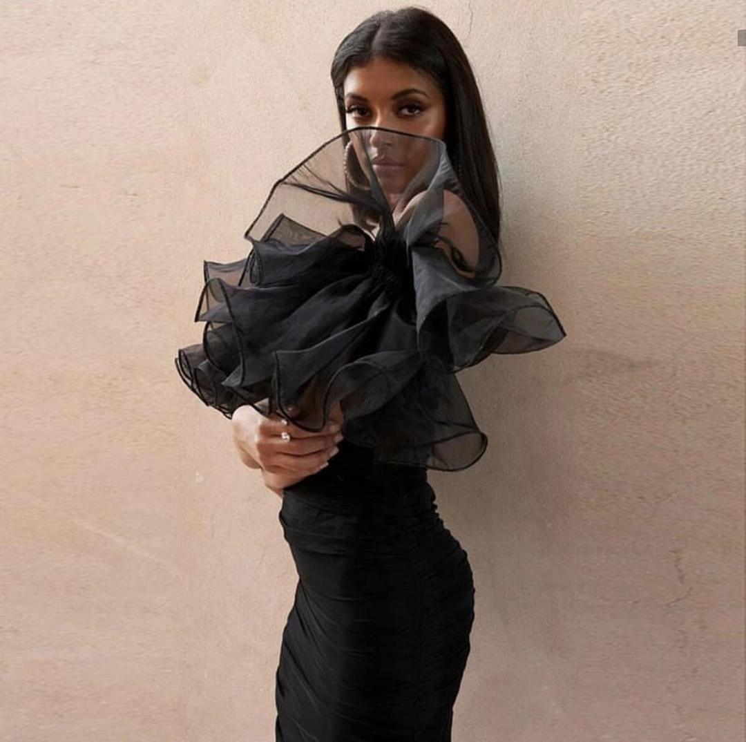 Diana Ruffled Dress - Black