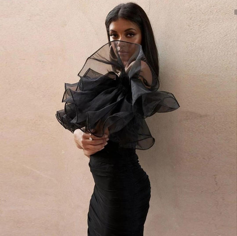 Diana Ruffled Dress - Black