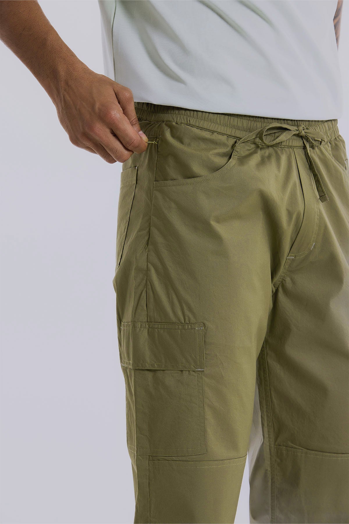 Dull Olive 2 way stretchable Air cargo - Regular fit