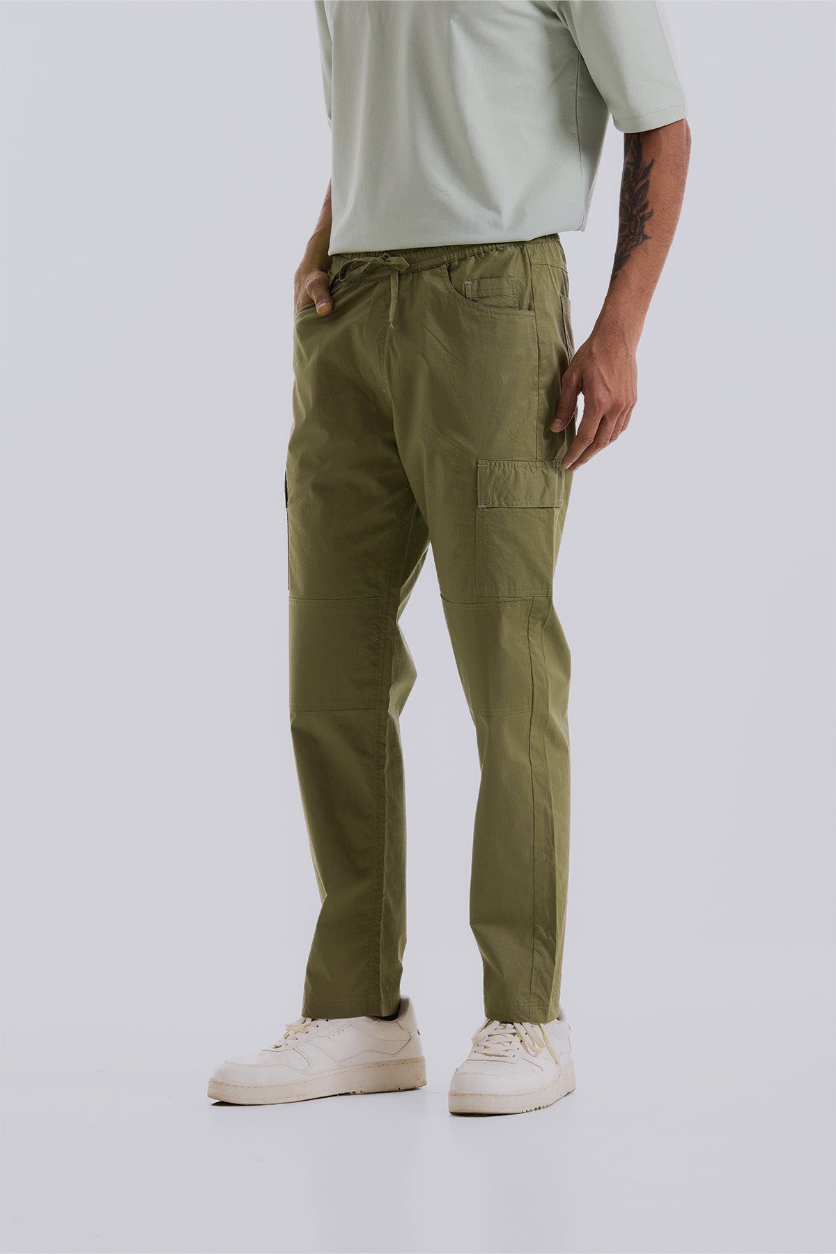 Dull Olive 2 way stretchable Air cargo - Regular fit