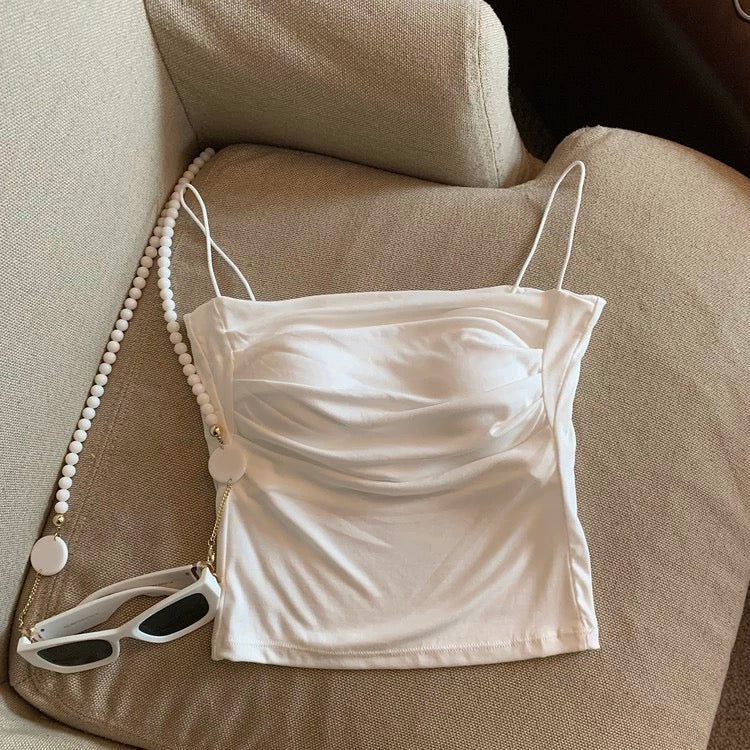 Zouzou Tank Tops with Inbuilt Bra - White