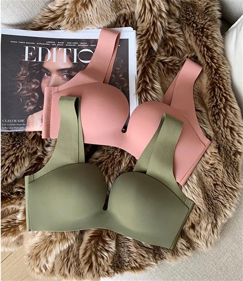 Kanette Seamless Pushup Bralettes Peach