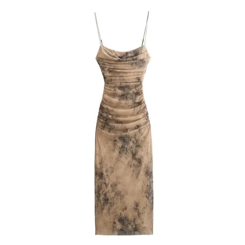 Martha Bodycon Summer Dress - Beige