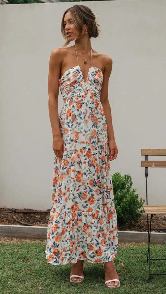Gemmo Breezy Summer Holiday Dress - Peach