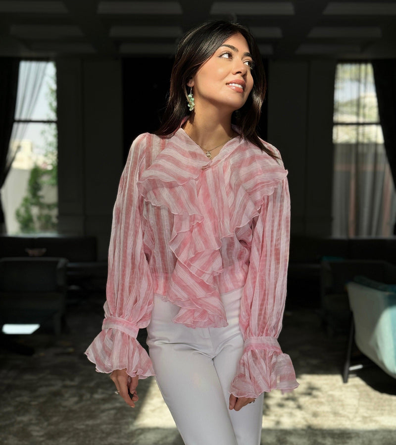 Freida Ruffled Blouse - Pink