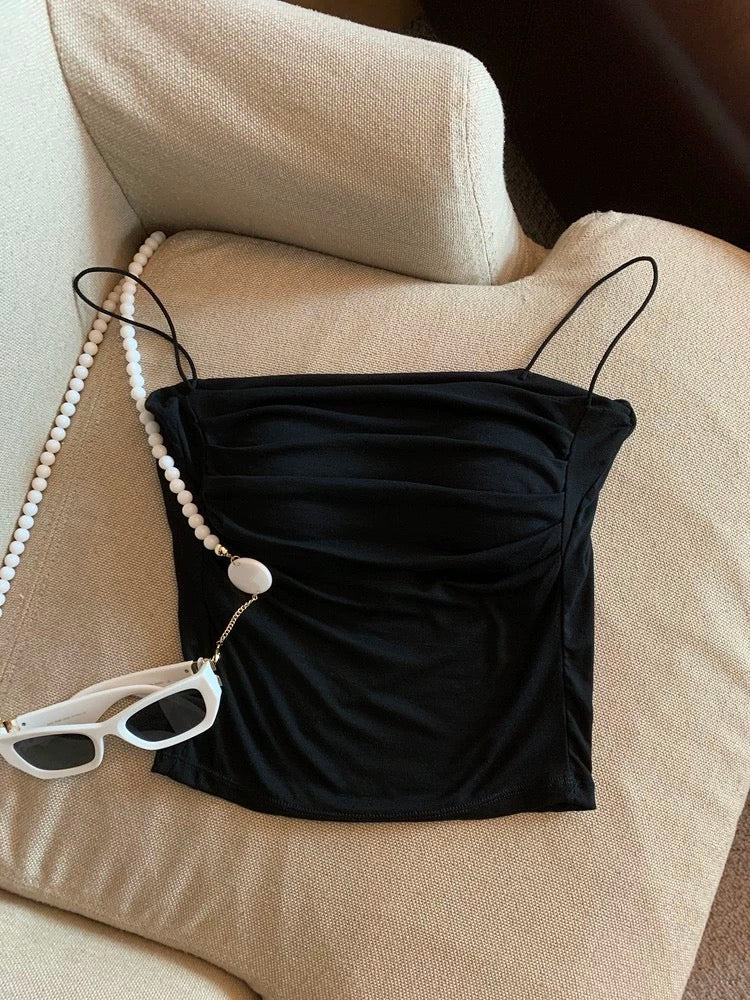 Zouzou Tank Tops with Inbuilt Bra - Black