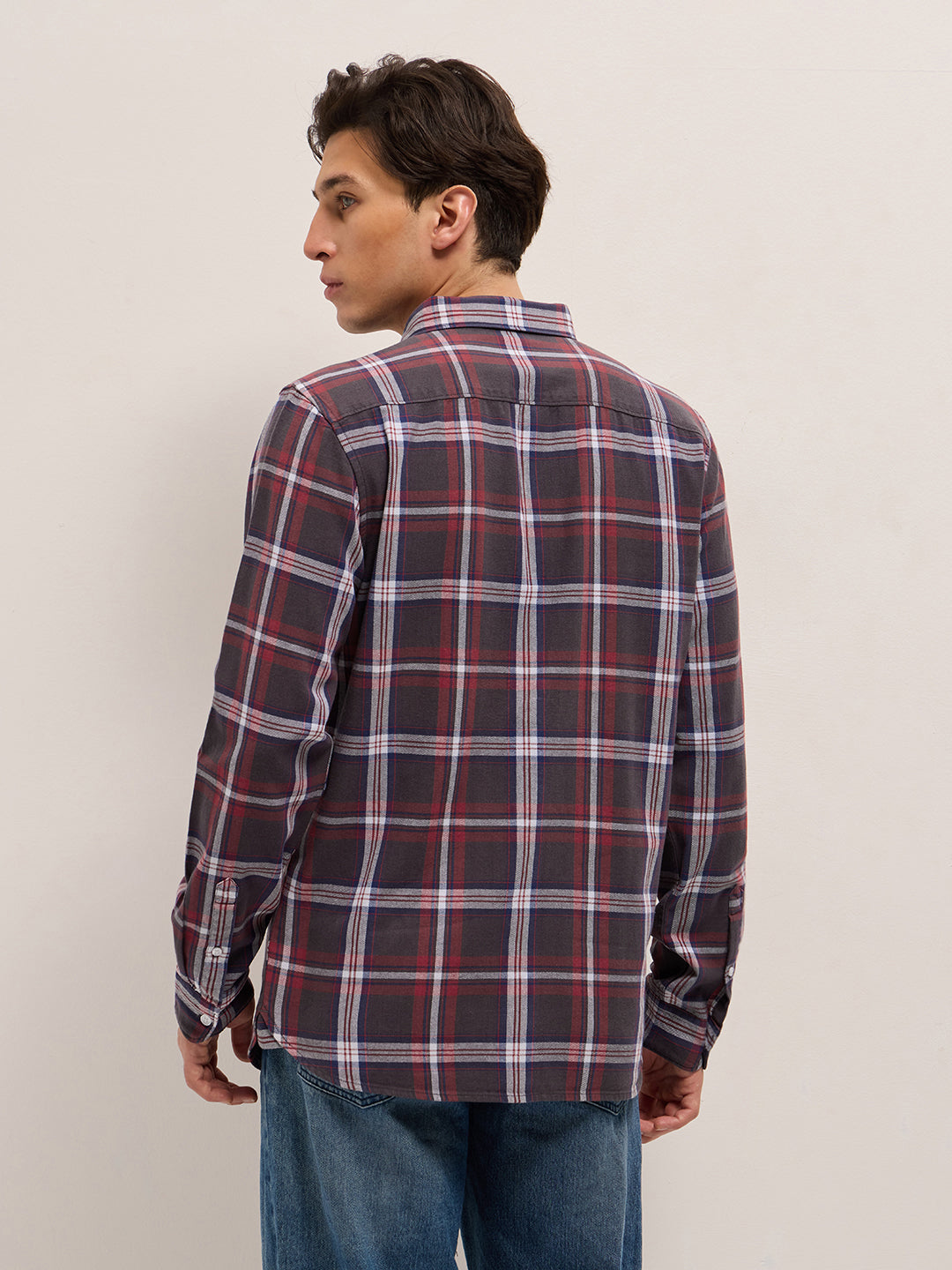 AWER - Multicolor Checked Slim Fit Casual Shirt
