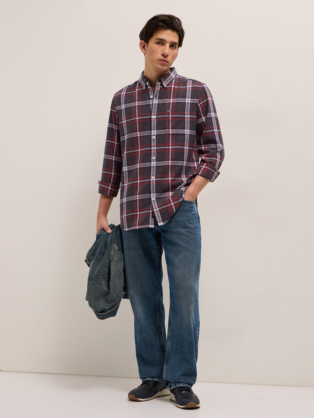 AWER - Multicolor Checked Slim Fit Casual Shirt