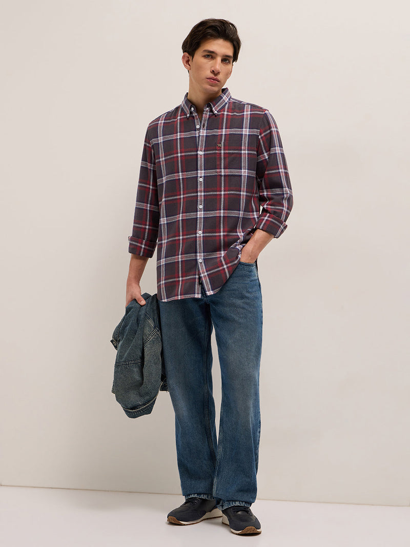 AWER - Multicolor Checked Slim Fit Casual Shirt