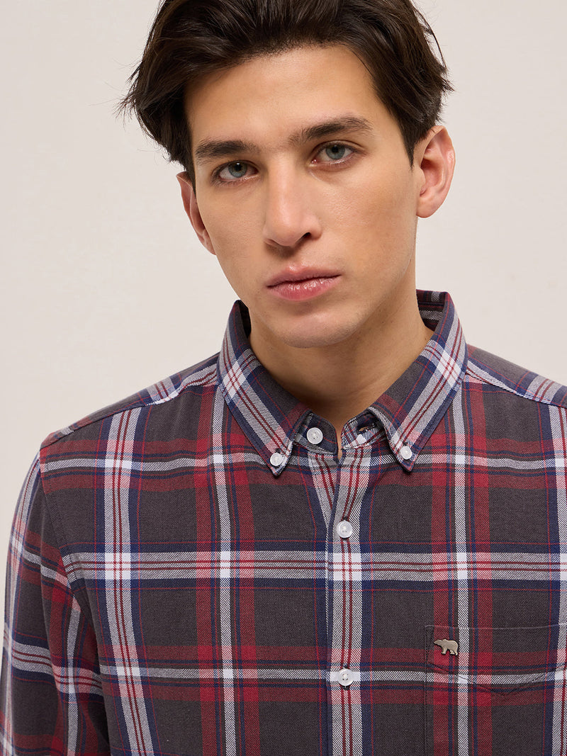 AWER - Multicolor Checked Slim Fit Casual Shirt