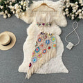 Janice Crochet Coord Set - Beige