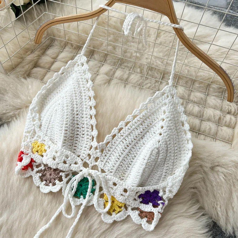 Janice Crochet Coord Set - White