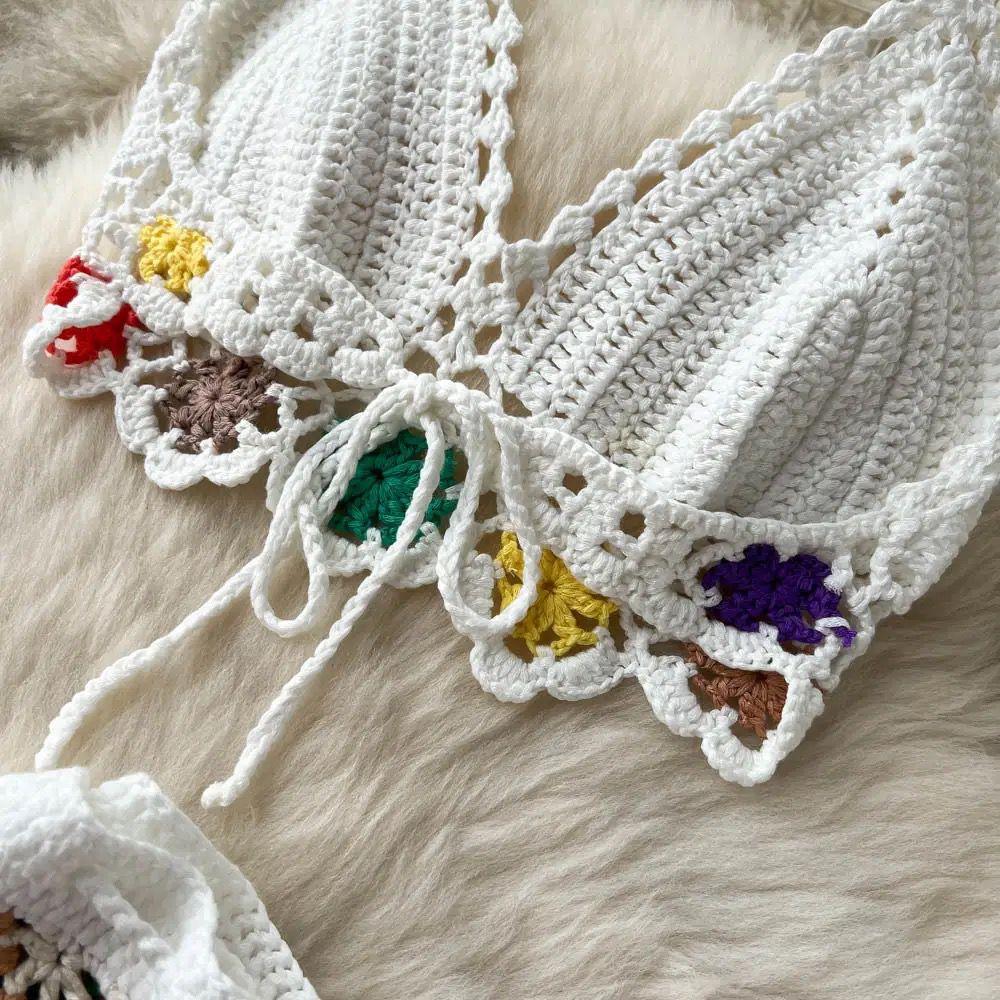 Janice Crochet Coord Set - White