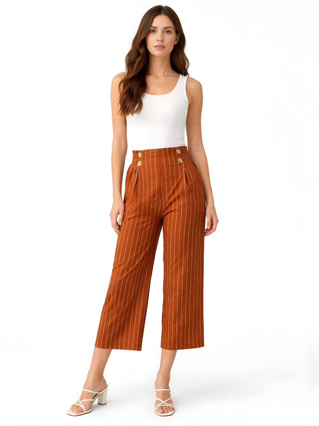 Brown Striped Trouser
