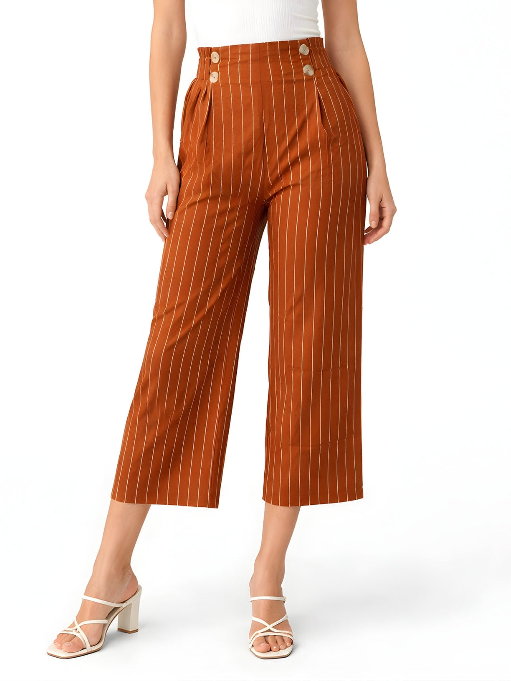 Brown Striped Trouser