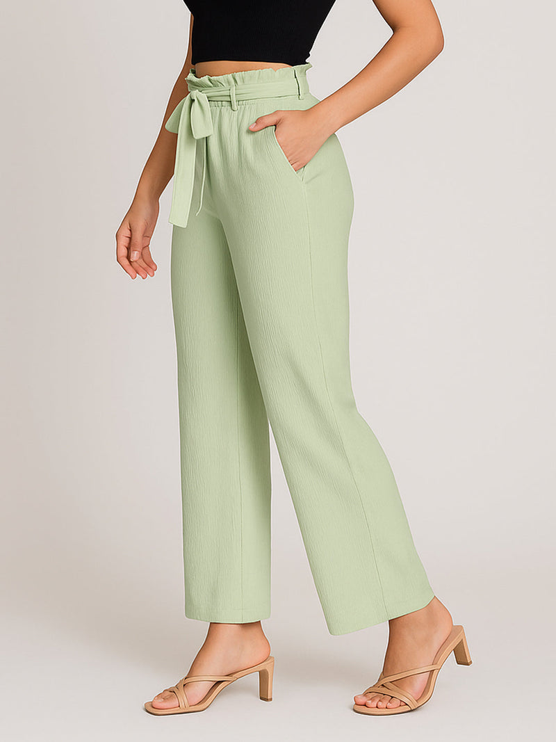 Green Solid Trouser