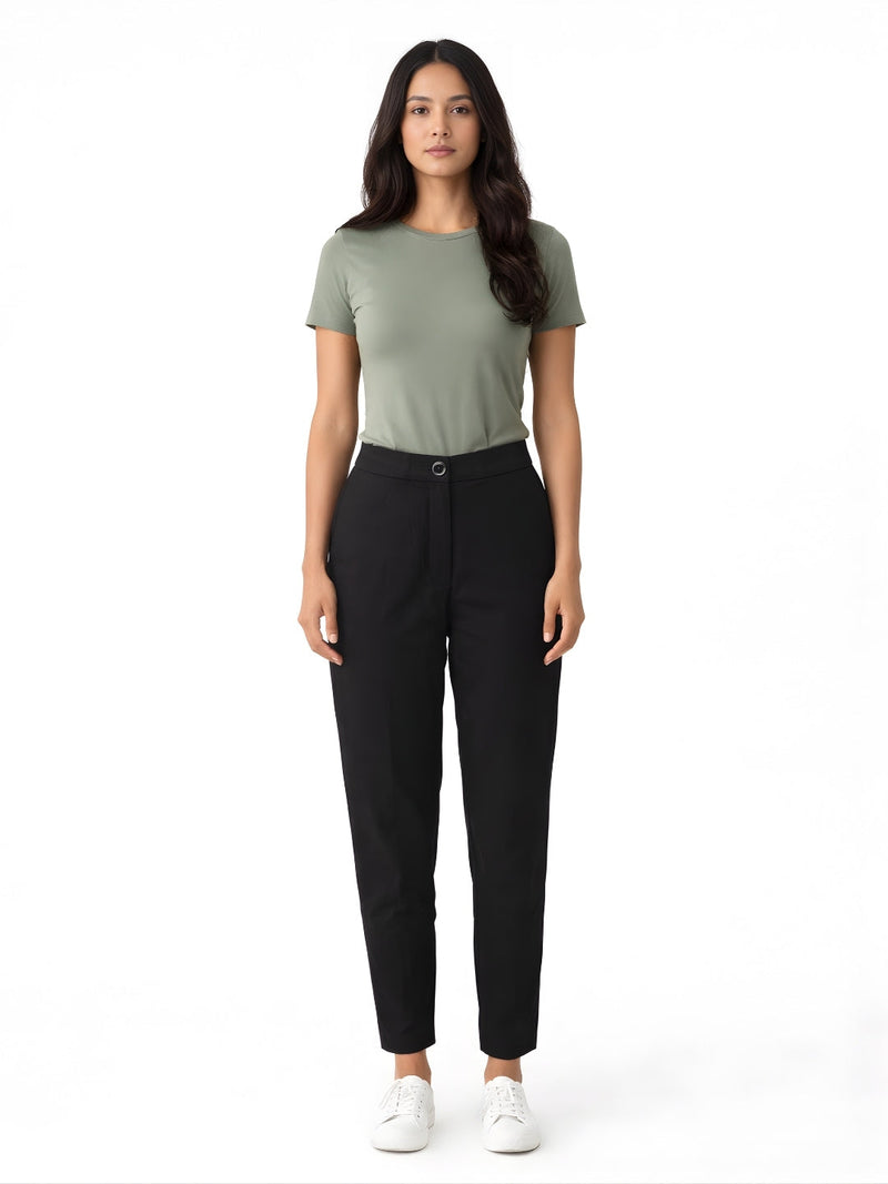 Black Solid Trouser