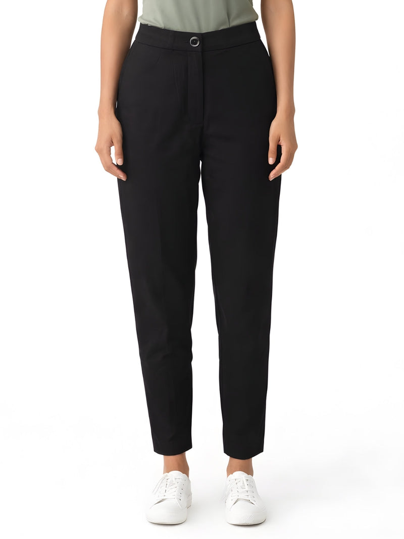 Black Solid Trouser