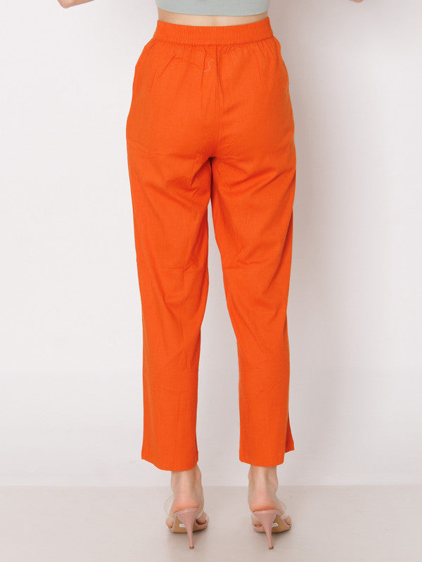 Rust Solid Straight Fit Trouser