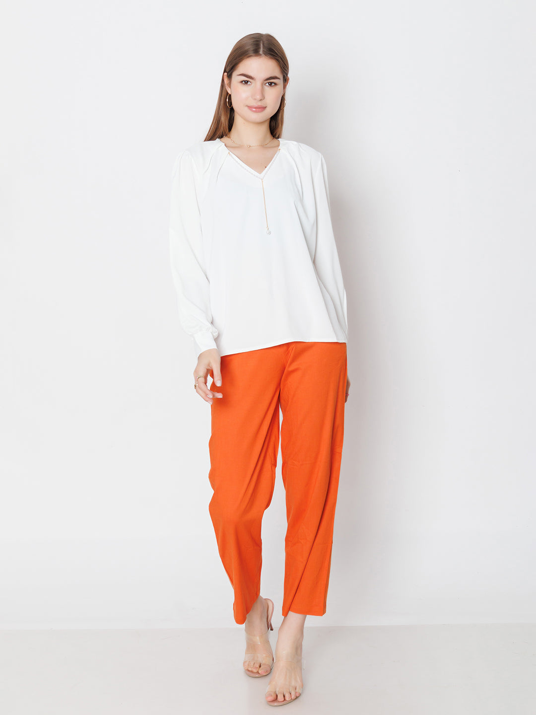 Rust Solid Straight Fit Trouser