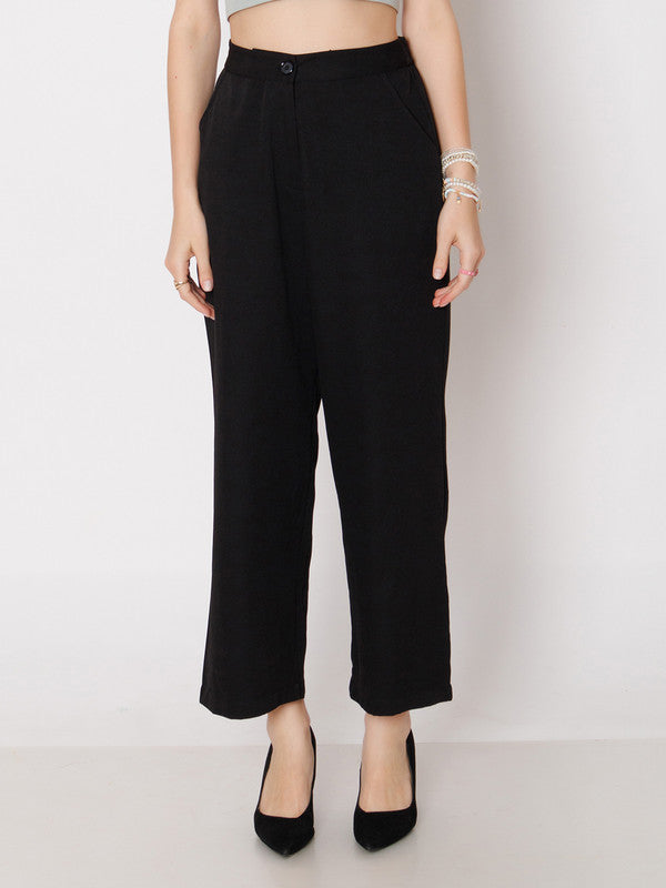 Olive Solid Parallel Trouser