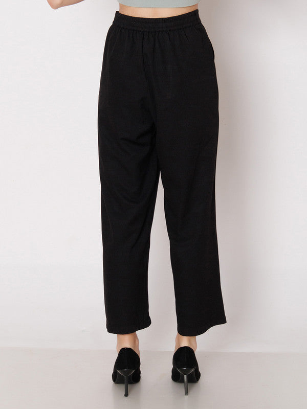 Olive Solid Parallel Trouser