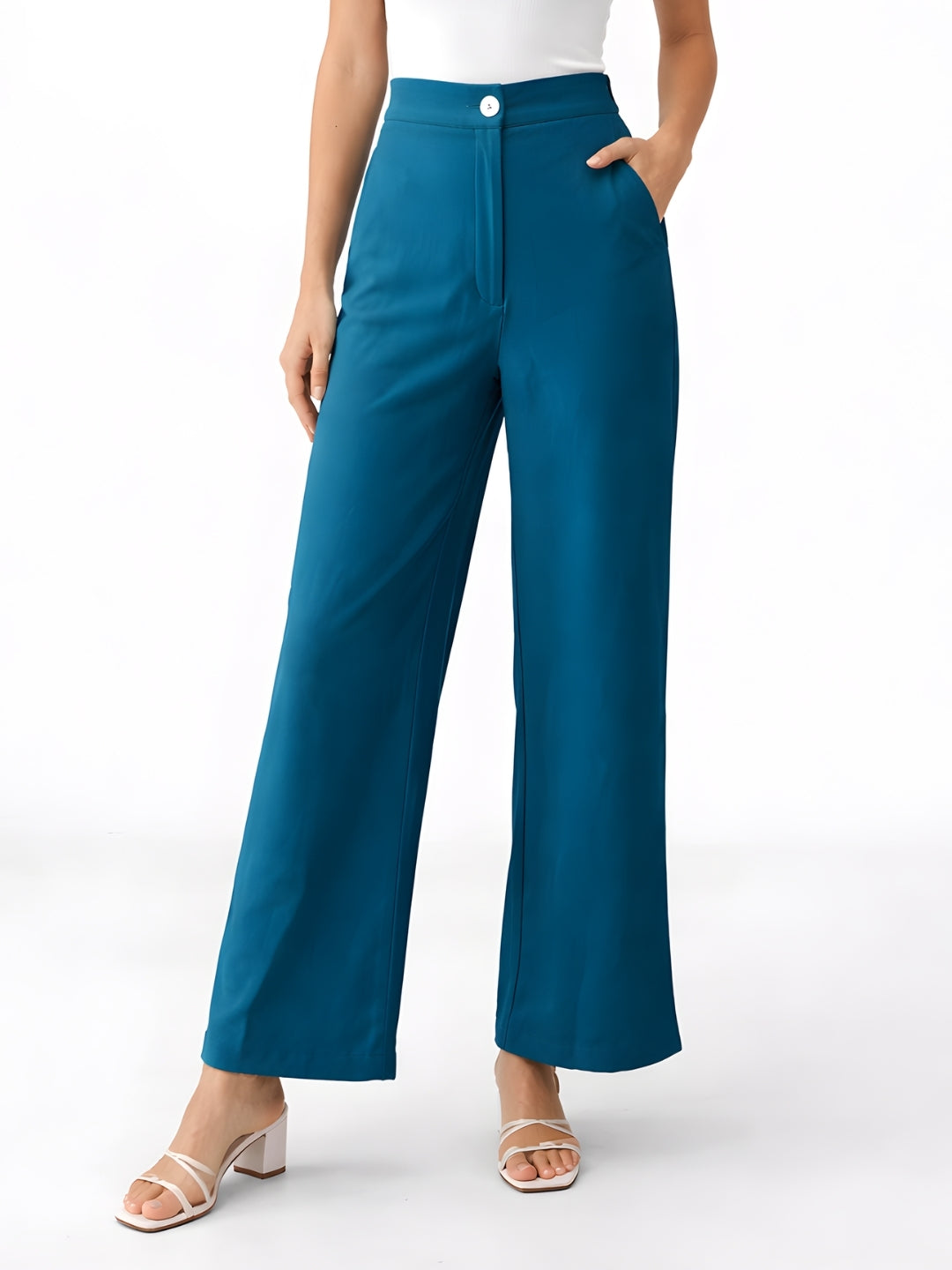 Teal Plain Trouser