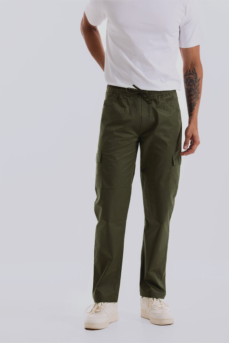 Lunar Green 2 way stretchable Air cargo - Regular fit