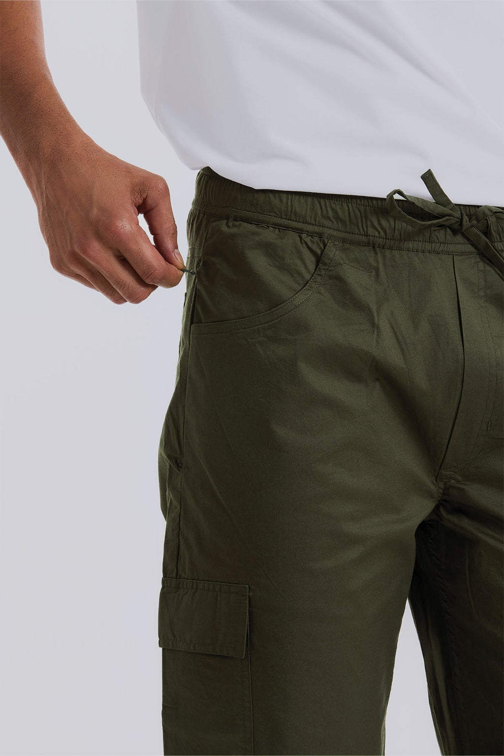 Lunar Green 2 way stretchable Air cargo - Regular fit