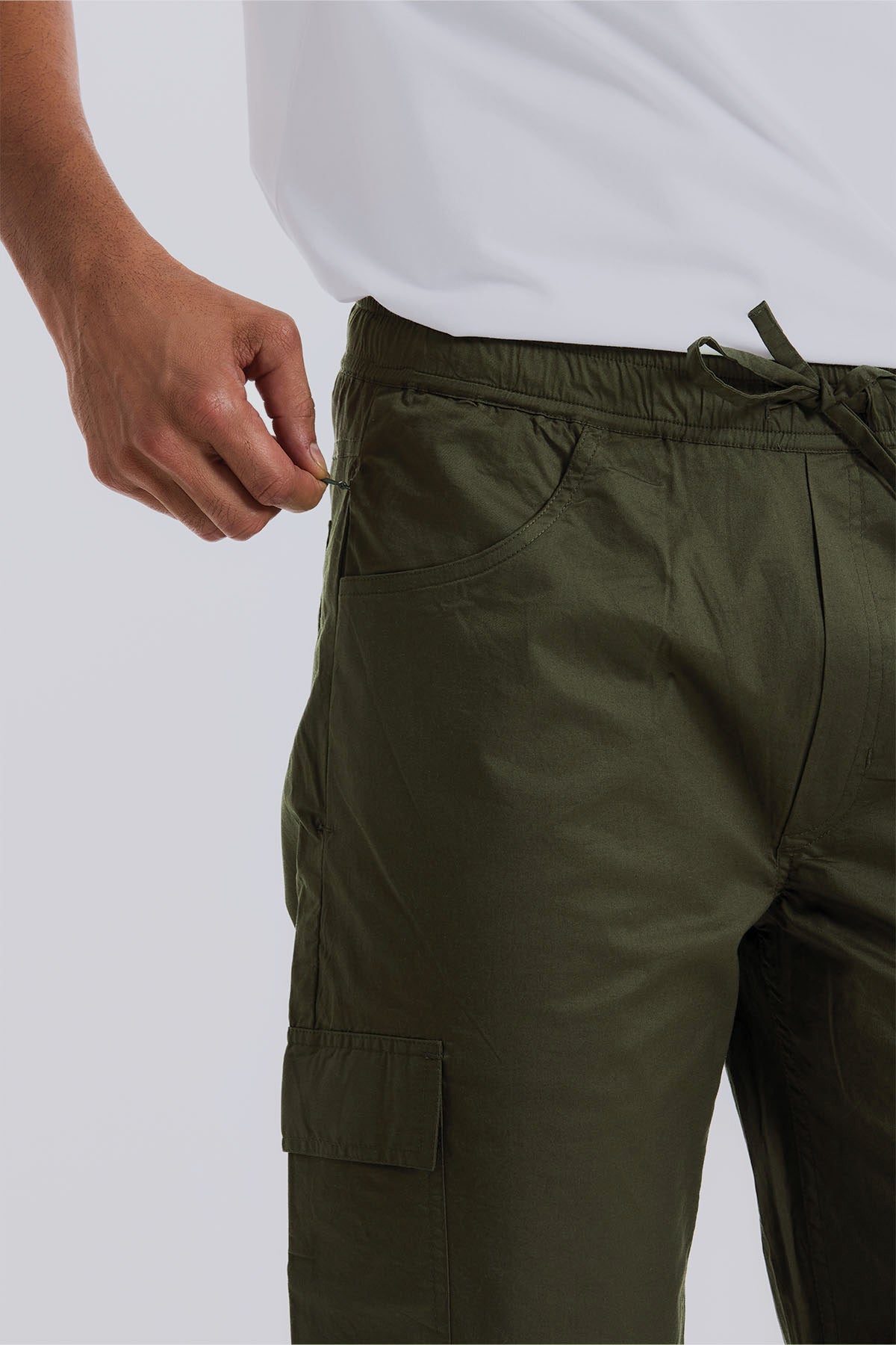 Lunar Green 2 way stretchable Air cargo - Regular fit