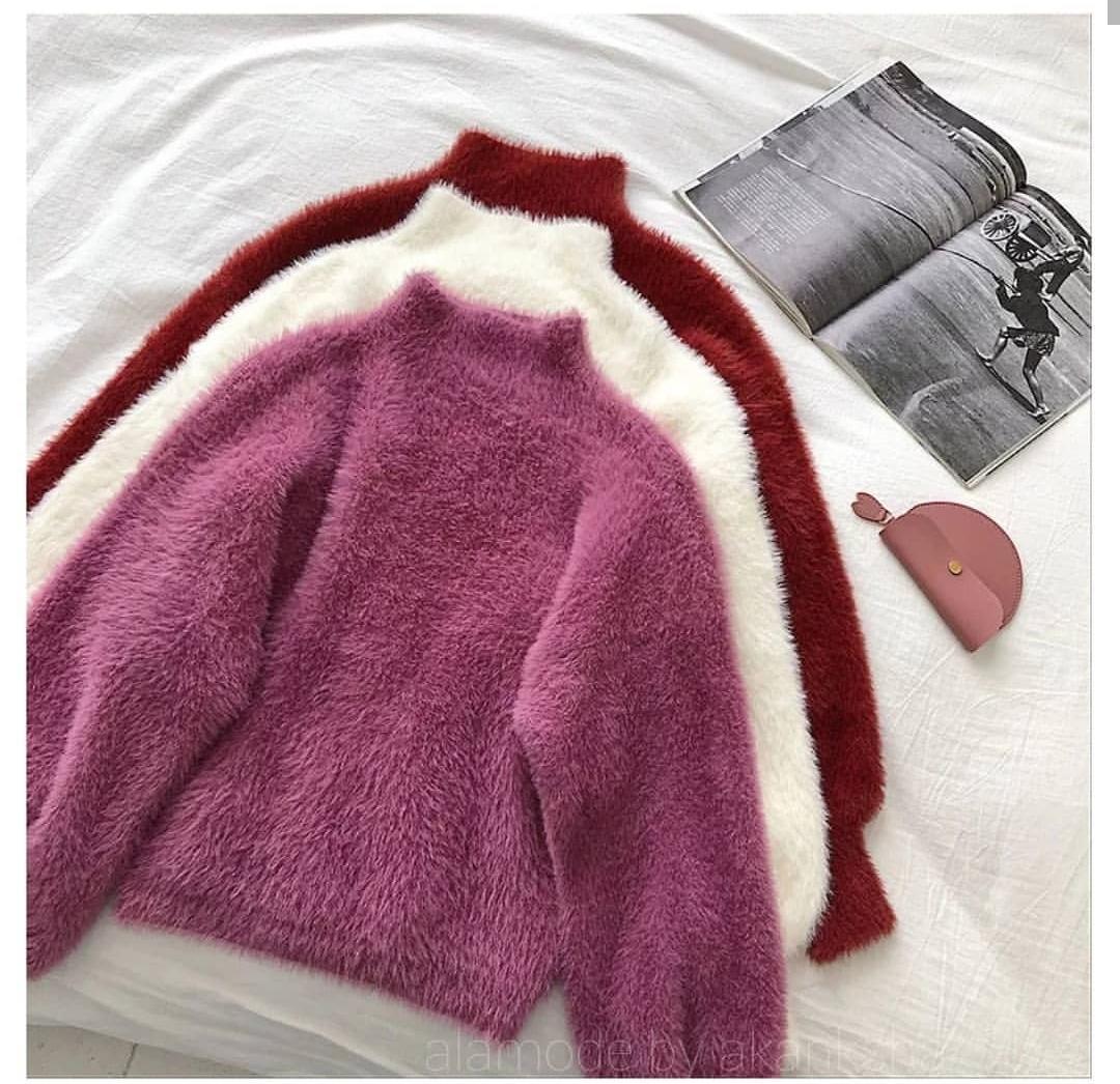 Luxury Mohair Jumpers - Maroon